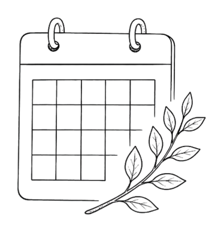 Calendar with laurel sprig